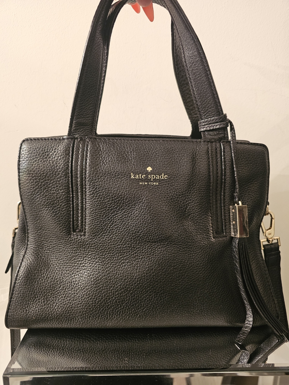 kate spade New York Black Leather Satchel